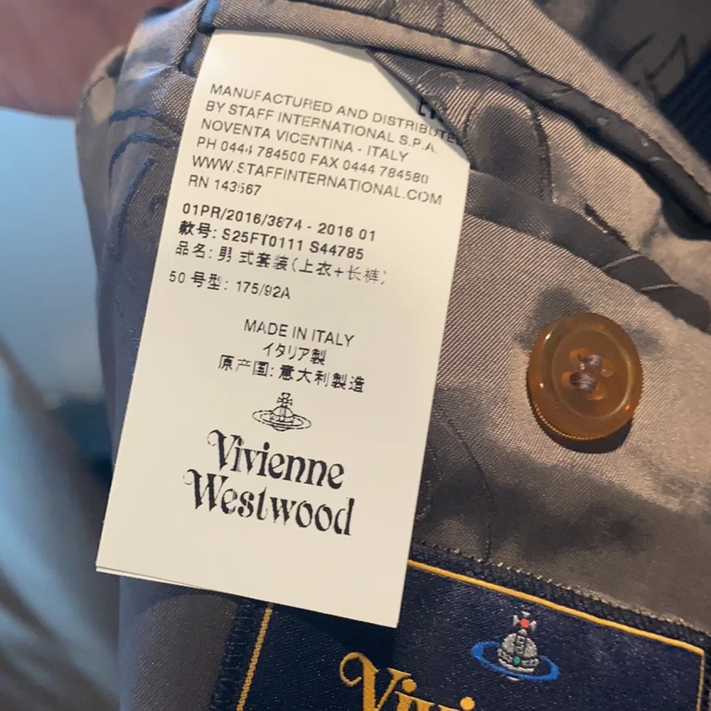 Vivienne Westwood Navy Pinstripe Suit Jacket